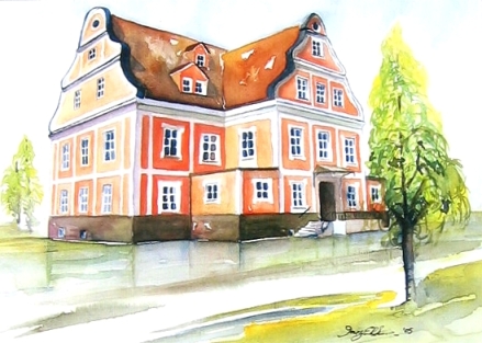 Schloß Birkeneck Aquarell 30 x 40 cm - verkauft