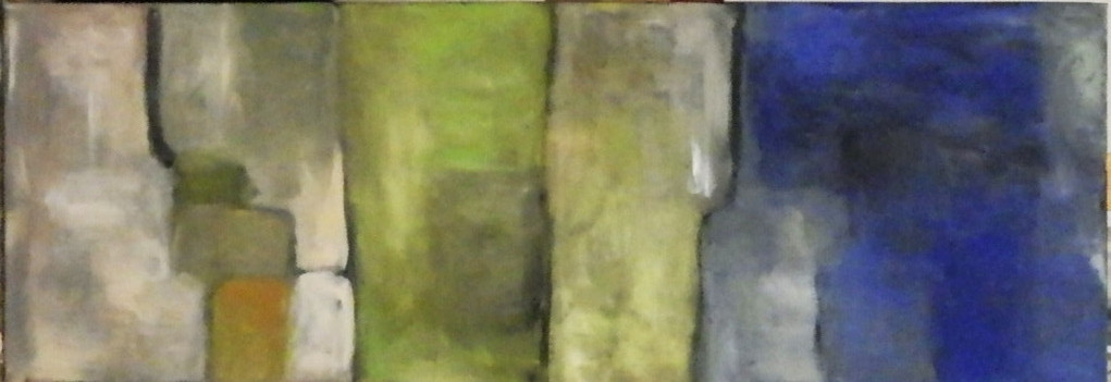 Küstenlandschaft  2012,  Gouache auf Leinwand; 100x35 cm