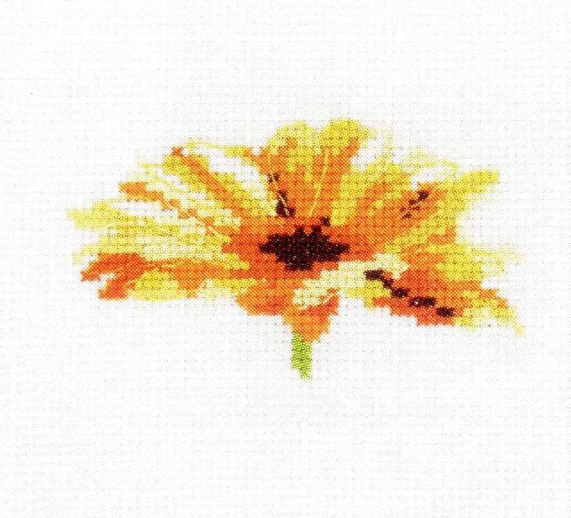 Point de croix Fleur soleil groovy - Petit Citron