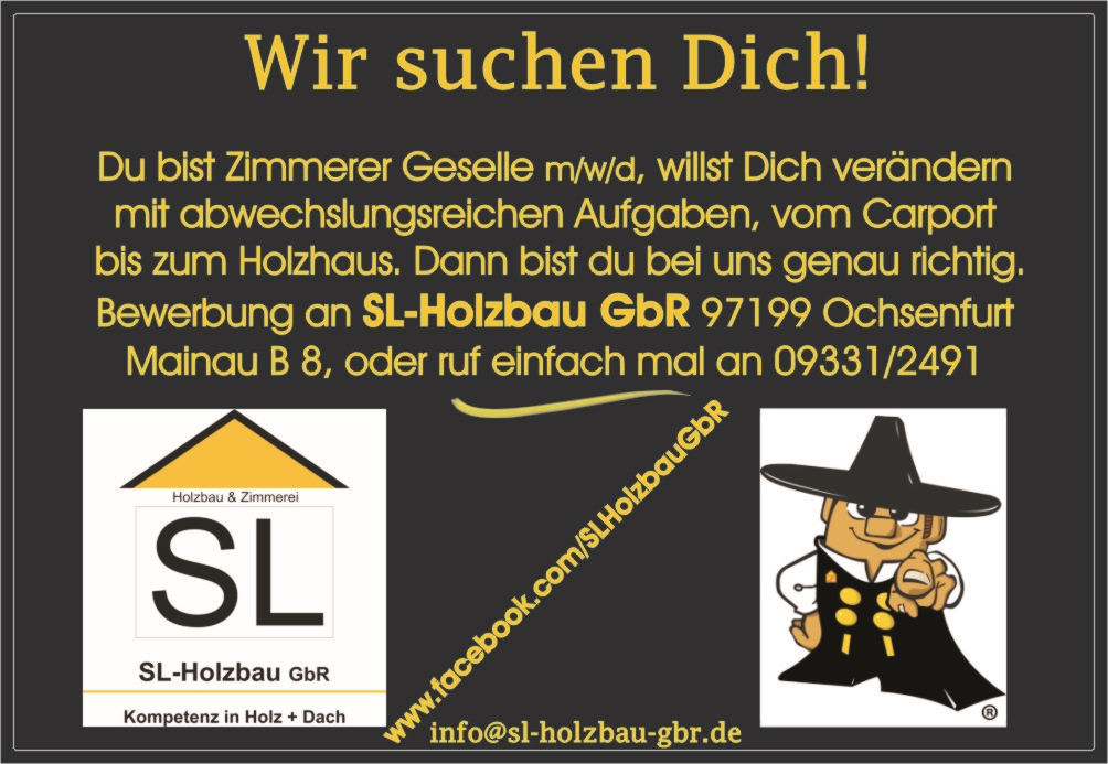 Stellenangebote als Zimmerer / Spengler - SL-Holzbau