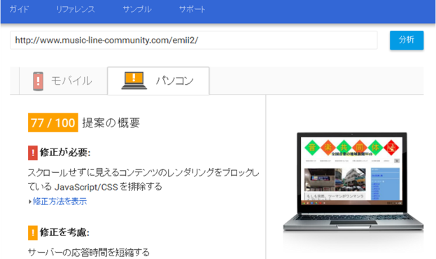 googleアナリティクスが分析結果を表示している画面