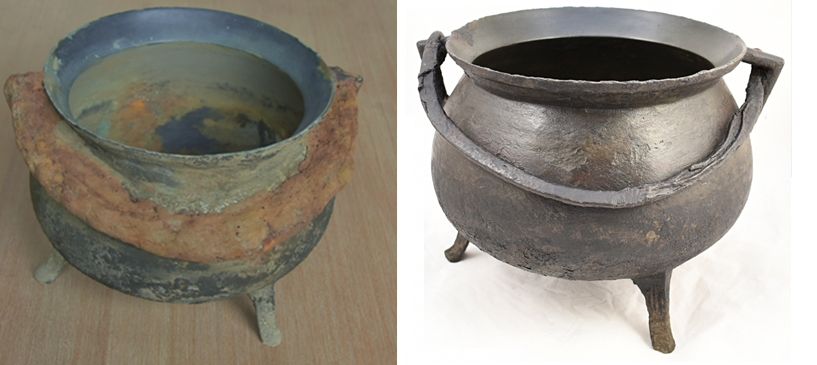 middeleeuwse bronzen kookpotten