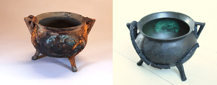 middeleeuwse bronzen kookpotten