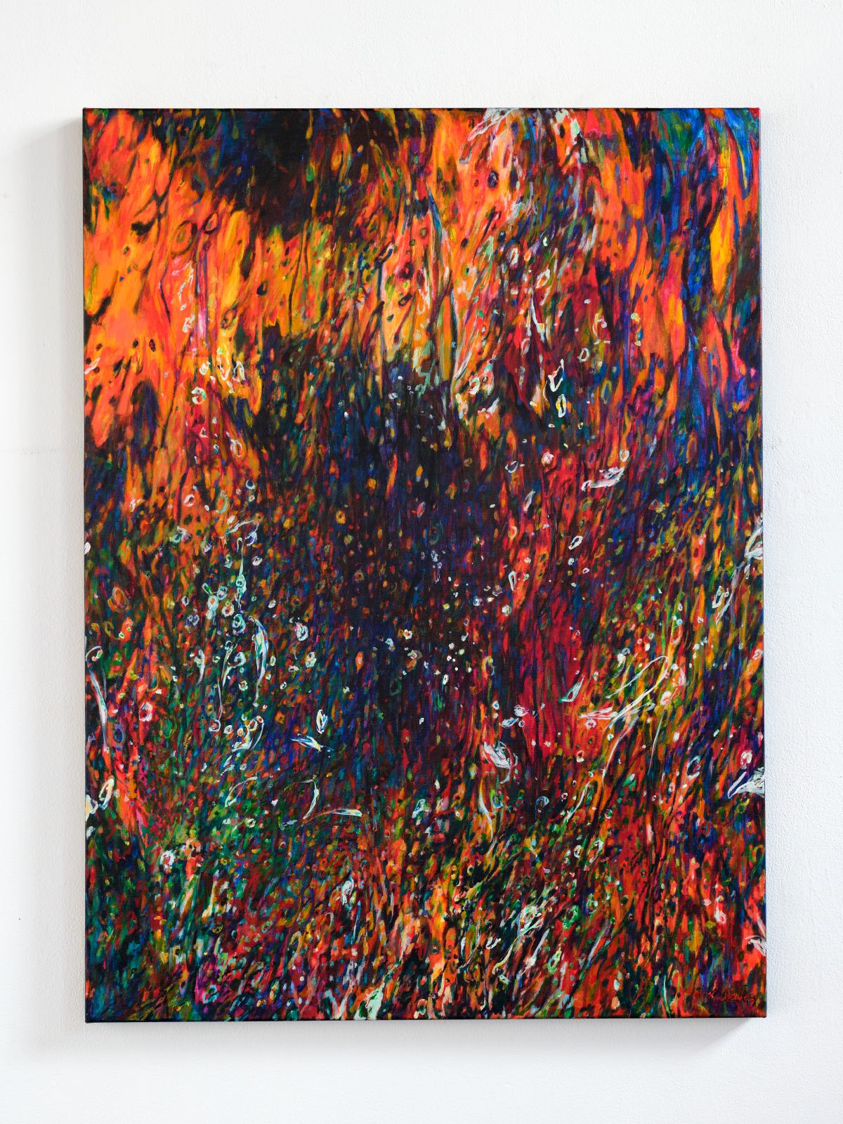 "Suns, Stars, and Cosmic Tree #34", acrylic on canvas (48"x36"), 2023 , (photo- Aaron Wesling)