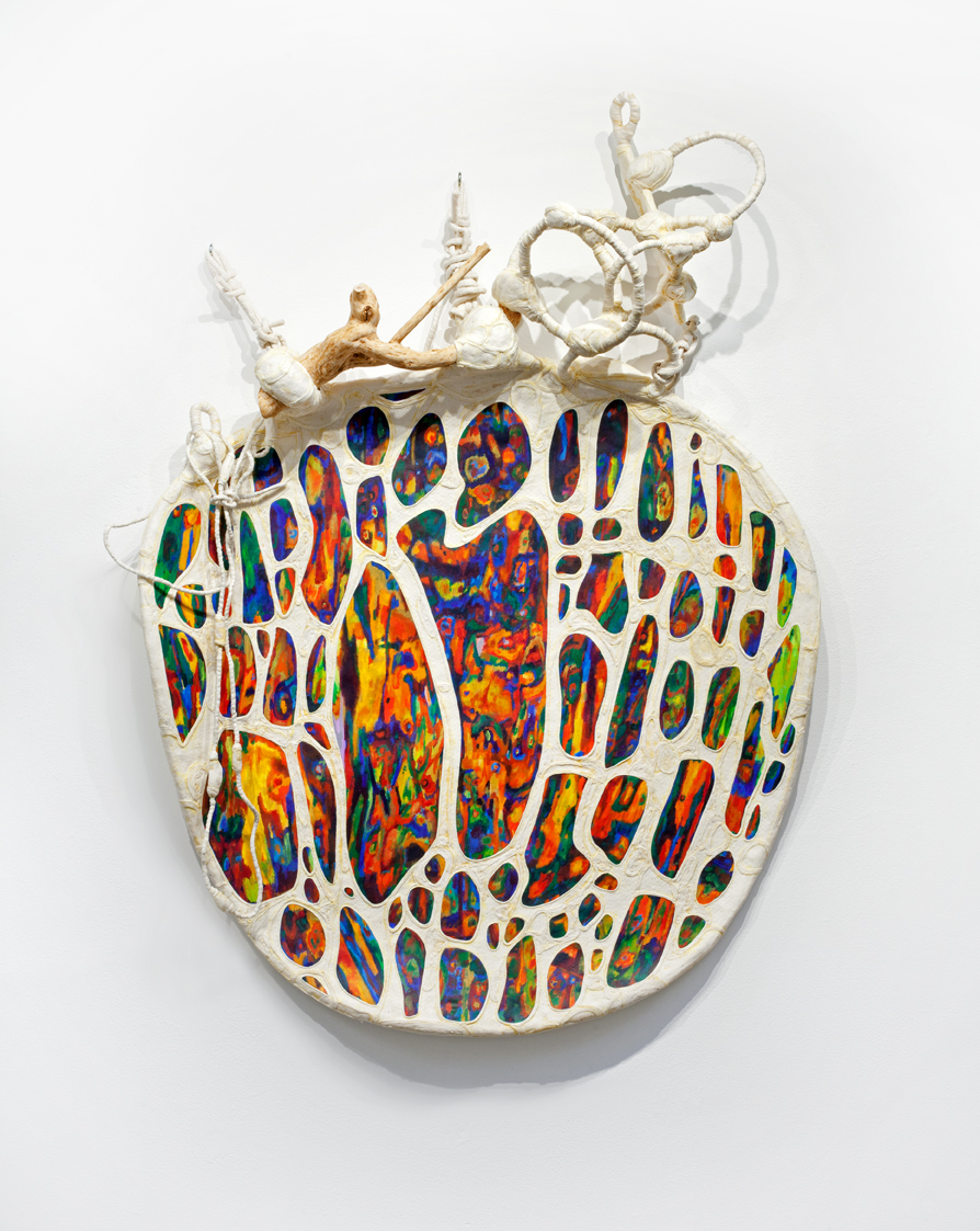 "Cosmic Leaves #7", 2016 mix media assemblage, "64"x44", available $6,000