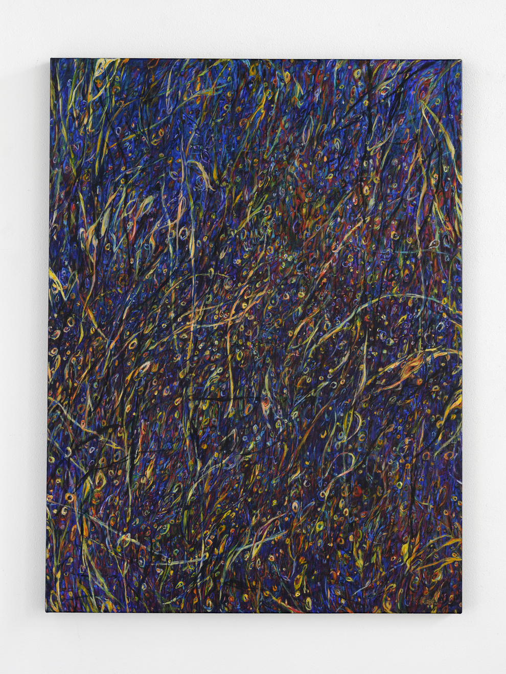 "Suns, Stars and Cosmic Tree #32" acrylic on canvas, 48"x 36", 2021, $2,500 (photo by Aaron Wessling)