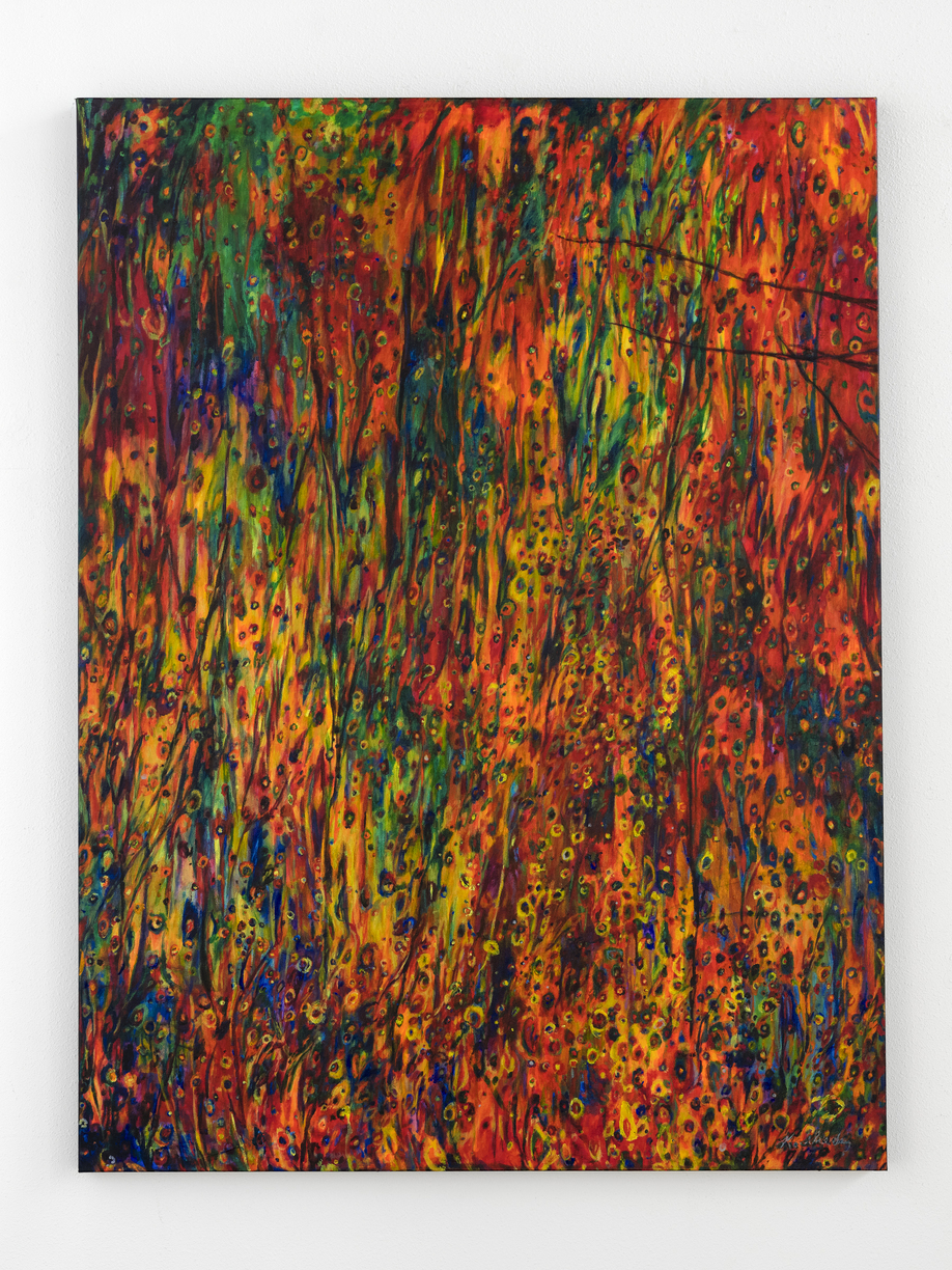 "Suns, Stars and Cosmic Tree "#29", acrylic on canvas