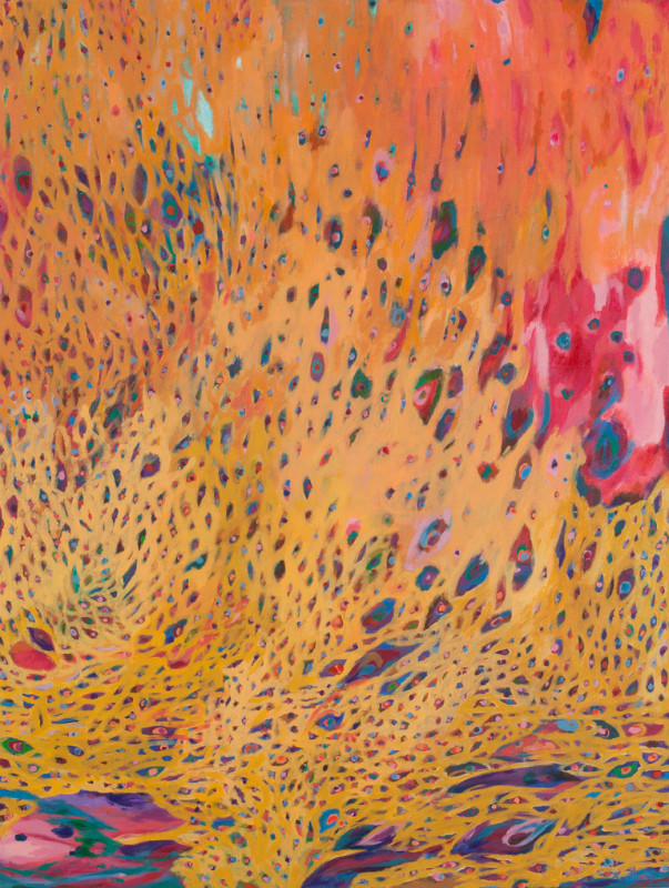 "Suns, Stars, and Cosmic Tree #18", acrylic on canvas (48"x36"), 2014, available $2,000 (photo- Aaron Johanson)
