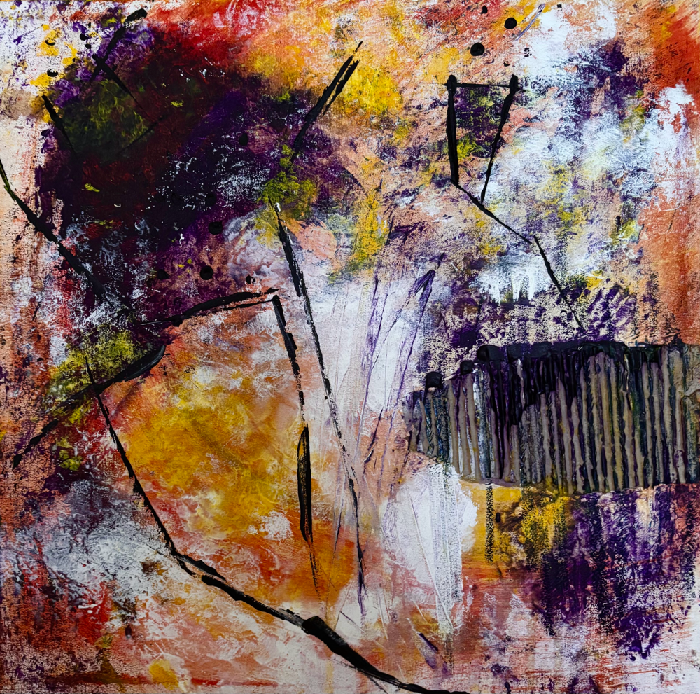 „Ohne Titel“ ,Mixed Media, 44x44 cm , BNr. 407