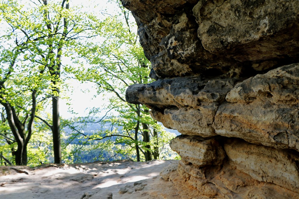 ...das ist so ein Felsvorsprung, typisch für das Labské pískovce (Elbsandsteingebirge)!