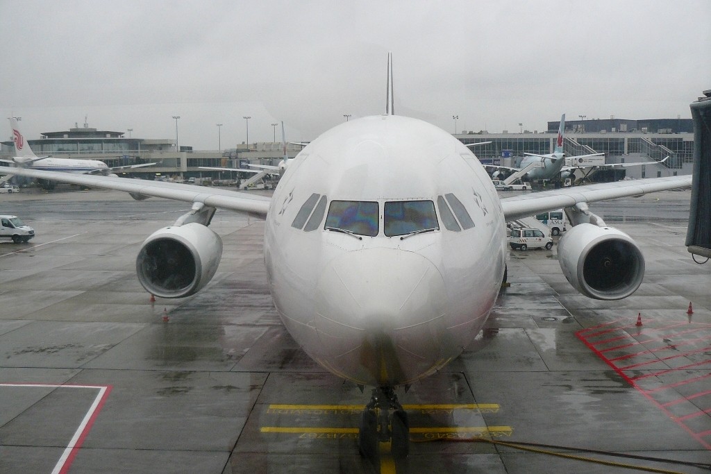 Unser Flieger, der sicher und pünktlich, über Grönland, Baffin Island und Victoria Island fliegend in Vancouver landete.