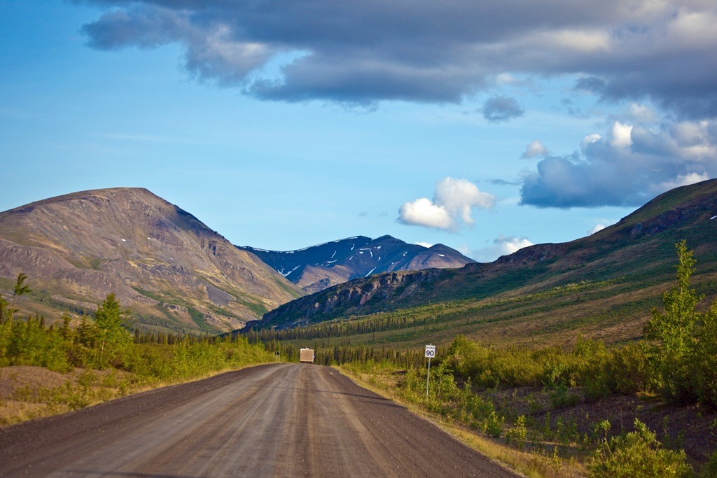 Noch ganze 40 Km (hier North Klondike cRange) und wir sind wieder am Ausgangspunkt, der Kreuzung zum Klondike HWY
