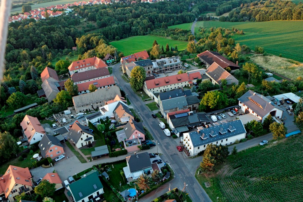 Das Dorf Golberode bei Goppeln, unweit der Babisnauer Pappel