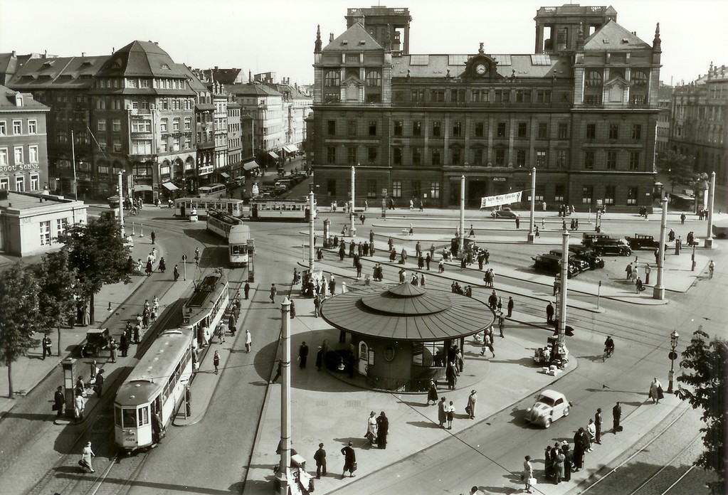 Dresden - Postplatz, Käseglocke, Telegraphenamt