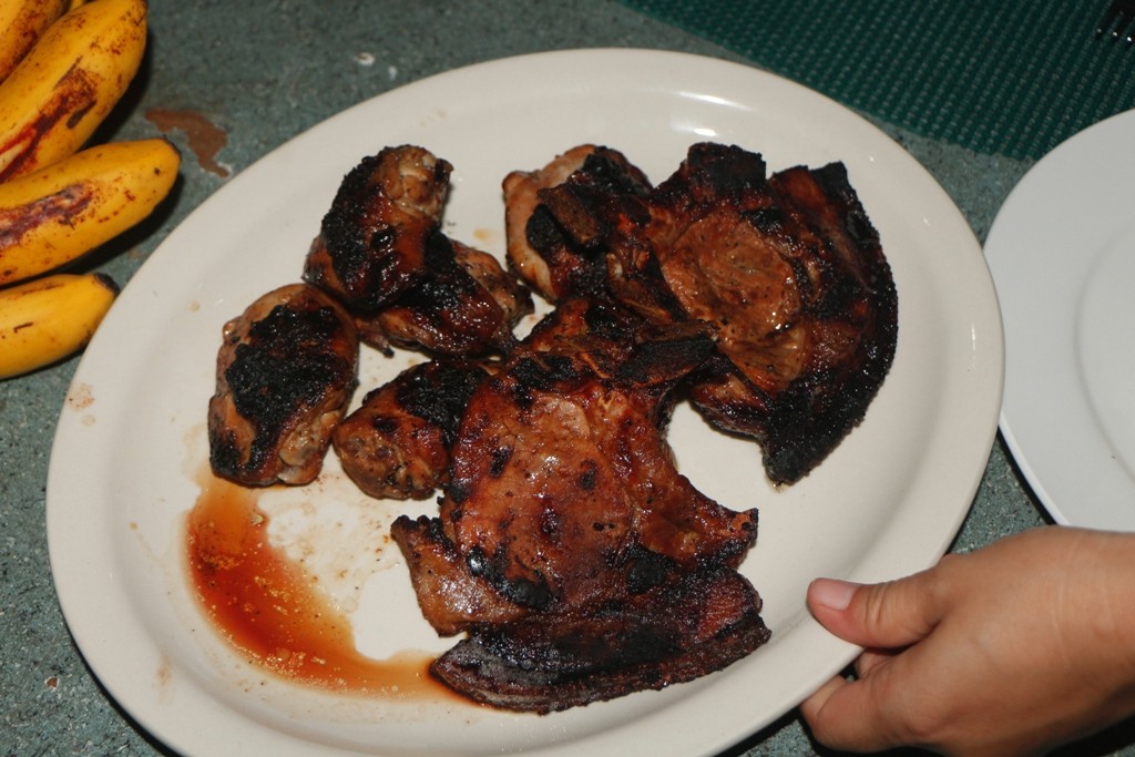 Hähnchenfleisch nur für mich, das andere Fleisch vom Schwein, nichts für meinen Gaumen!