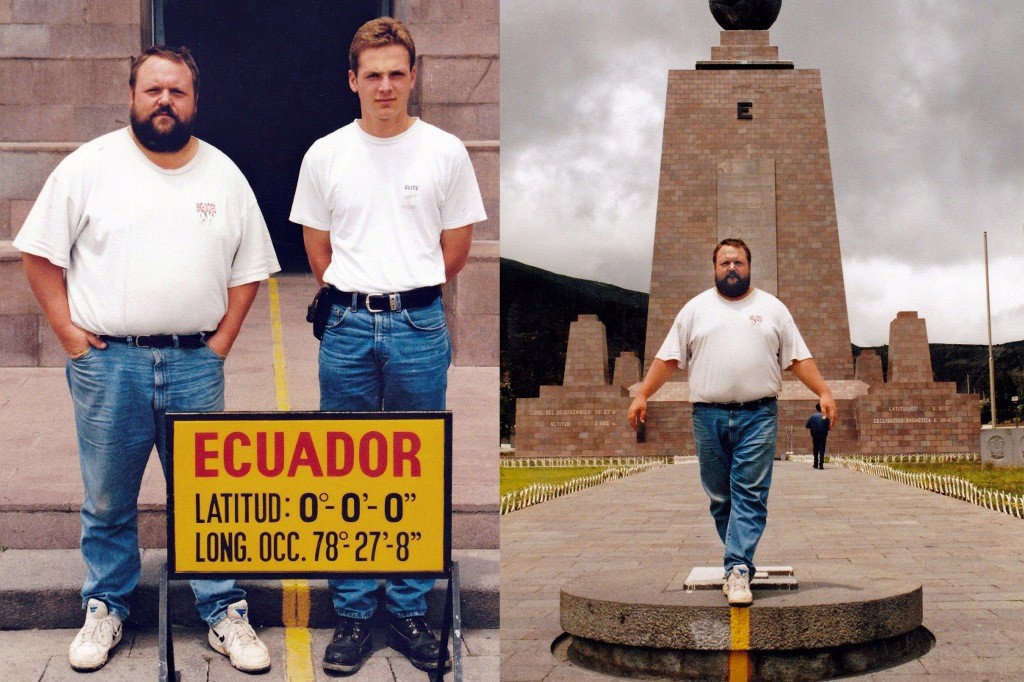 Erinnerungsfoto, Udo und Ingo vor dem Monument