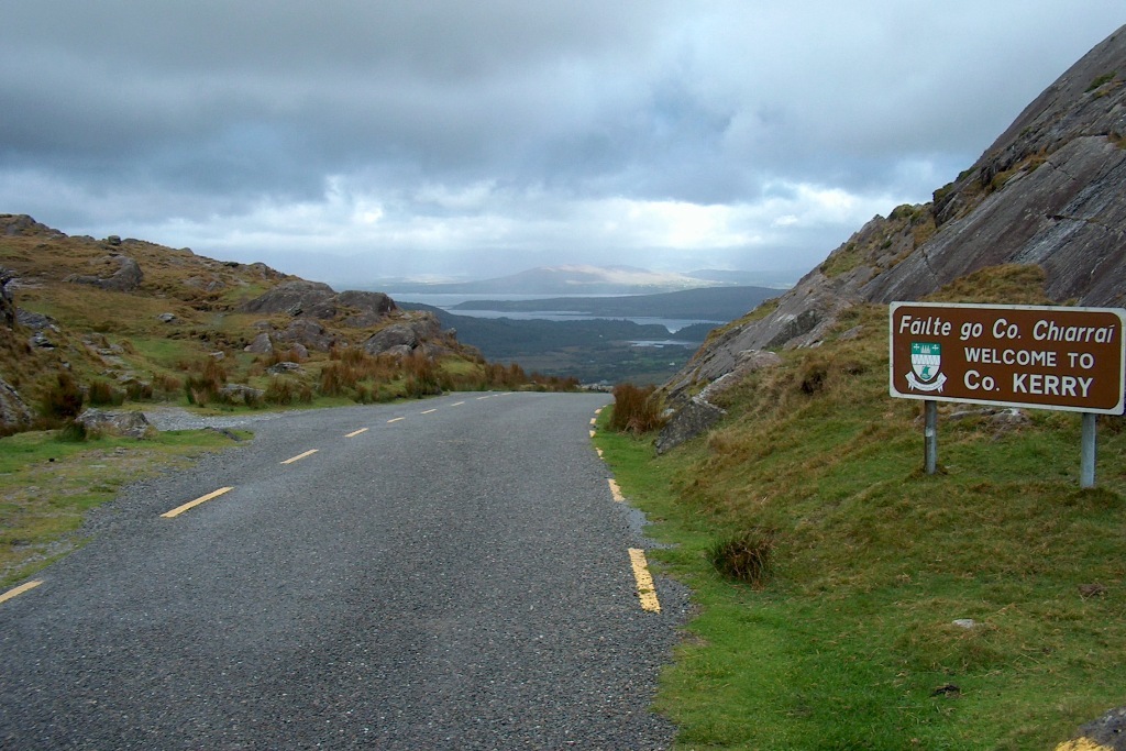 Der Healy Pass in den Caha Mountains, Countygrenze zwischen Kerry und Cork