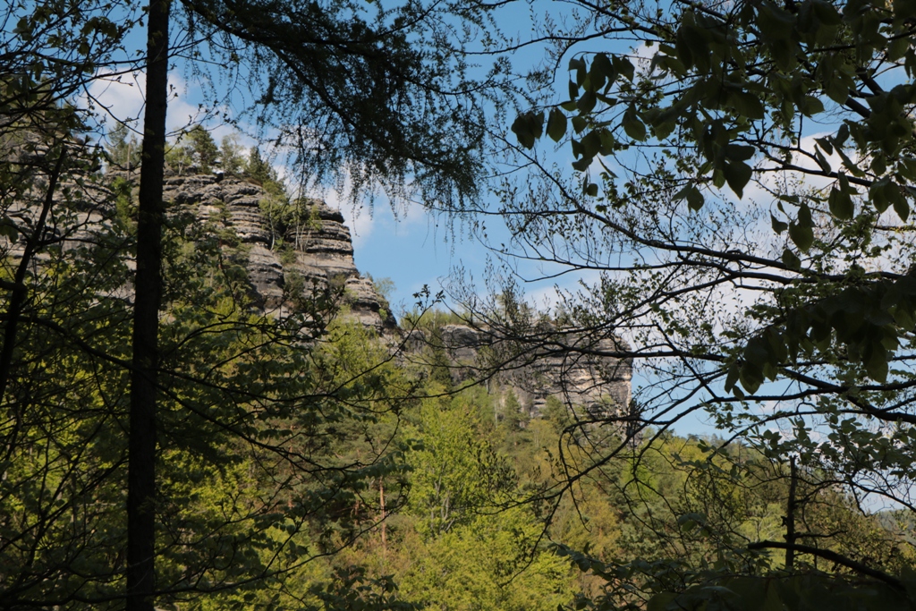Entlang des Gabrielensteiges stehen so manch altehwürdige Kletterfelsen wie die "Alte Wenzelwand" der "Beckstein" die Flügelwand und so manch einer mehr