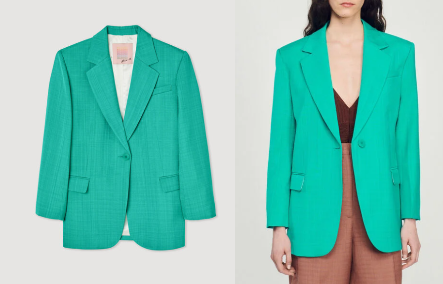 Veste velours verte femme best sale