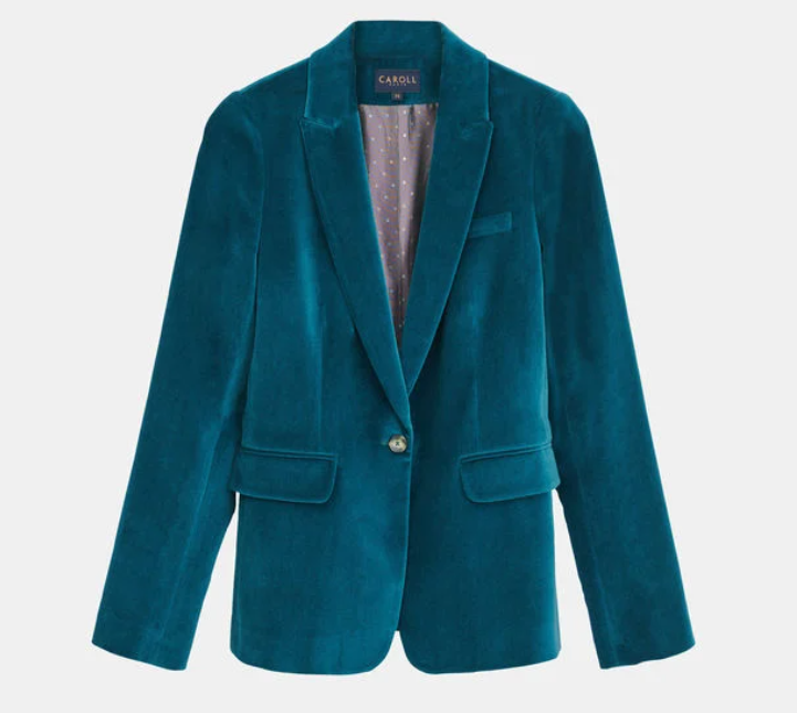 Veste velours bleu canard sales