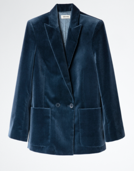 Veste velours femme bleu hotsell