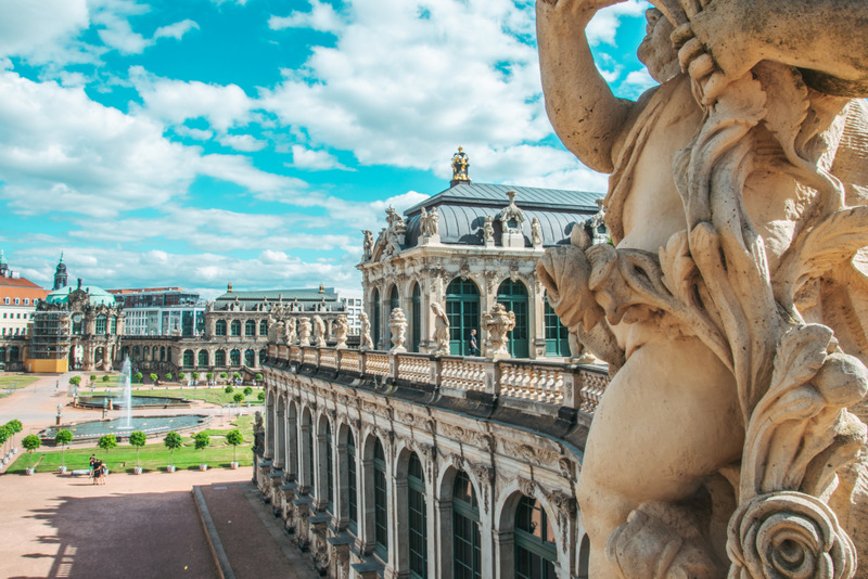 Zwinger, Barok, Dresden, Garten, Goldene Krone, Deutschland, Reisen, Urlaub