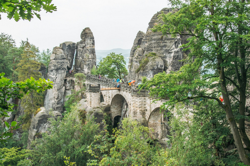 Basteibrücke in der Sächsischen Schweiz, Elbsandsteingebirge, Elbsandstein, Sachsen, Deutschland