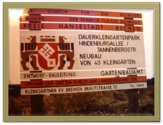 Baustellenschild; Gebiet nördlich der Tannenbergstraße; März 1977