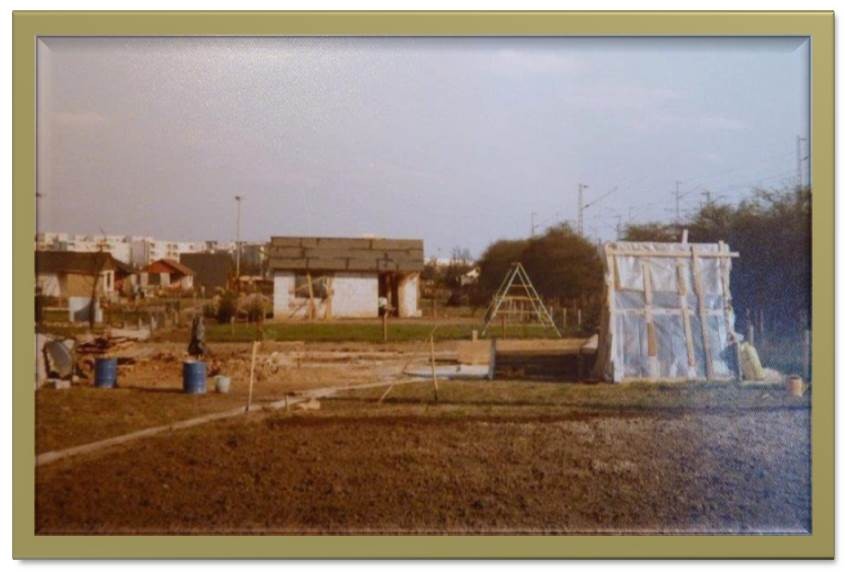 Die Baustelle des Kleingartens März 1975