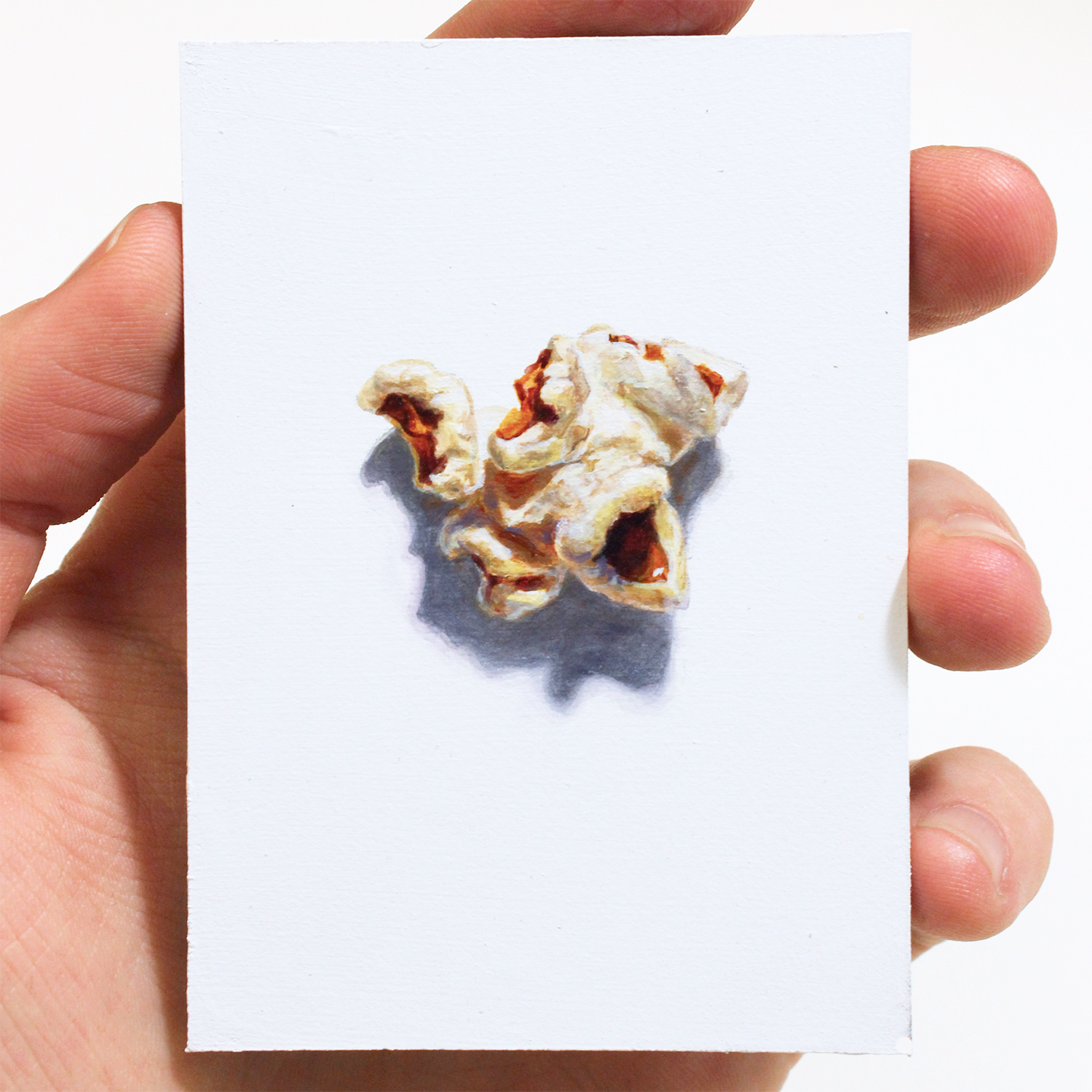 "Zea Mays Everta III"  Acrylic on Panel, 3,5x2,5in, 2019