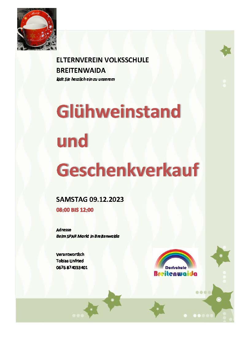 Glühweinstand und Geschenkverkauf