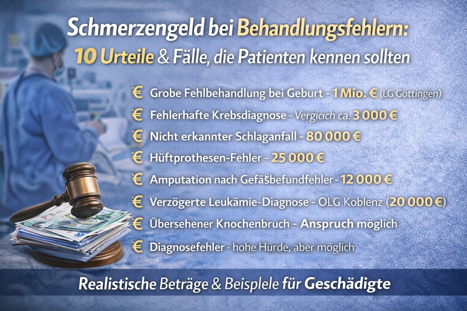 Schmerzensgeld bei Behandlungsfehlern