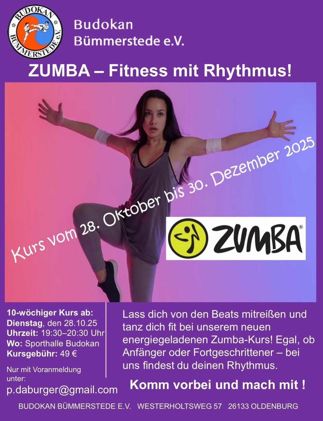 Zumba Kurs ab 28.10.2025