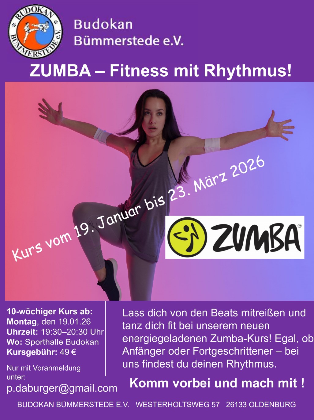 Zumba Kurs ab 19.01.2026