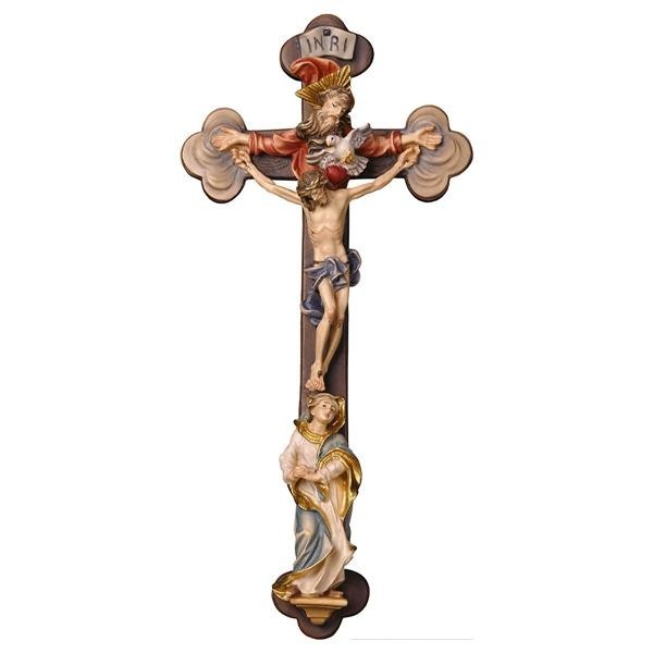 Croce Da Parete Kaltner In Vero Legno Di Abete 18 Cm: Moderna Intaglio Val Gardena, Simbolo Pesce, Crocifisso Artigianale Alto Adige