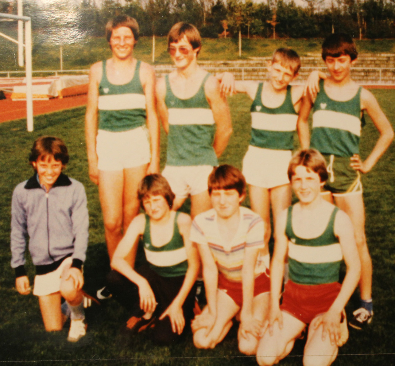 LG Schülergruppe 1983: Hinten vl Christian Wehowsky, Jürgen Link, Christian Eberhardt, Thomas Gaipl. Vorne vl Christian Steiner, Karlo Krebs, Reinhard Kitzinger, Thomas Turnhuber.