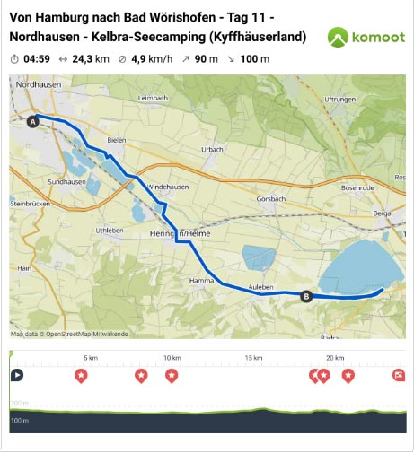 Tag 11 - Nordhausen - Kelbra (Seecamping)