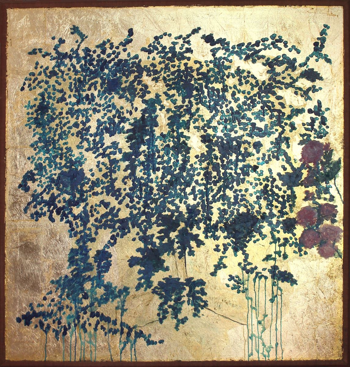 Jardin japonais. Tehnică mixtă pe lemn. 134 x 129 cm