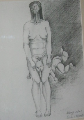 Salvage infant   dessin, 38 x 28 cm