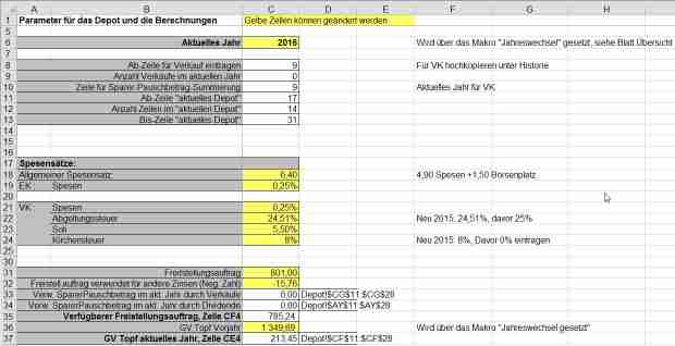 Bild: Spesen, Steuersatz, Benutzerparameter, Benutzervorgaben, Benutzereinstellungen