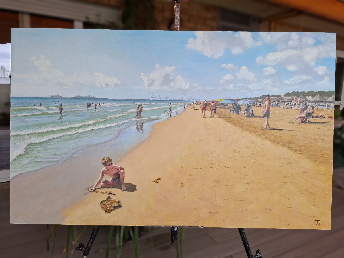detalle del óleo ‘Calma estival’ – Joaquín Pardo