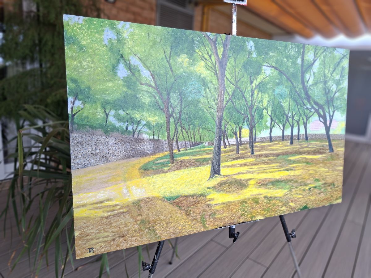 vista izquierda del cuadro ‘Bosquecillo en el Parque de Cabecera’ – Joaquín Pardo