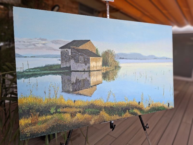 Vista izquierda del cuadro - Paisaje sereno – Joaquín Pardo