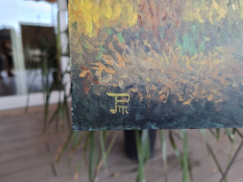 Detalle del óleo - Paisaje sereno – Joaquín Pardo