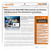 Webscreenshot: QUALITÄT Elektrotechnik aus Hamburg bei OPENPR 2024