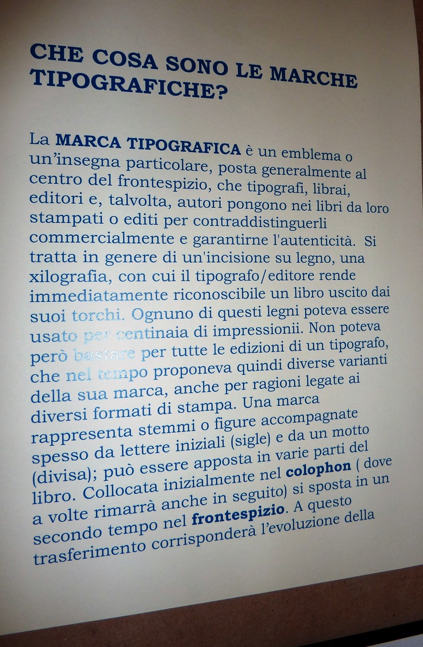 Le Marche tipografiche nelle cinquecentine della biblioteca Passerini-Landi