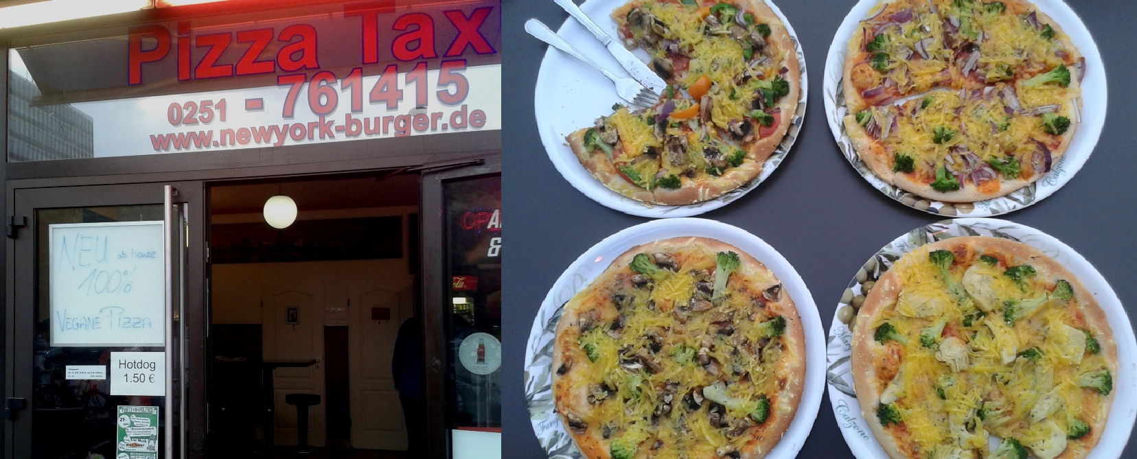 Vegane Pizza bei New York Burger (Wolbecker Str.) Münster vegan