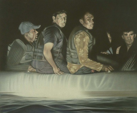 4. Platz Deutschland, JVA- Sehnde, “Von Licht und Dunkel“, 50 x 60 cm Mischtechnik auf Malplatte