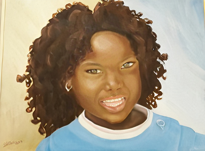 Annarosa Vettori " Il sorriso dell'innocenza"  olio su tela 30x40 donazione base € 50