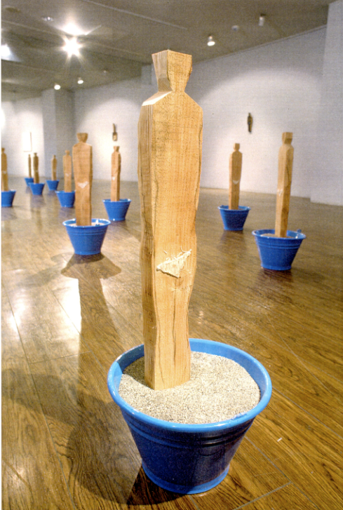 Private Beach, h 28", wood, sand nd plastic, 1995